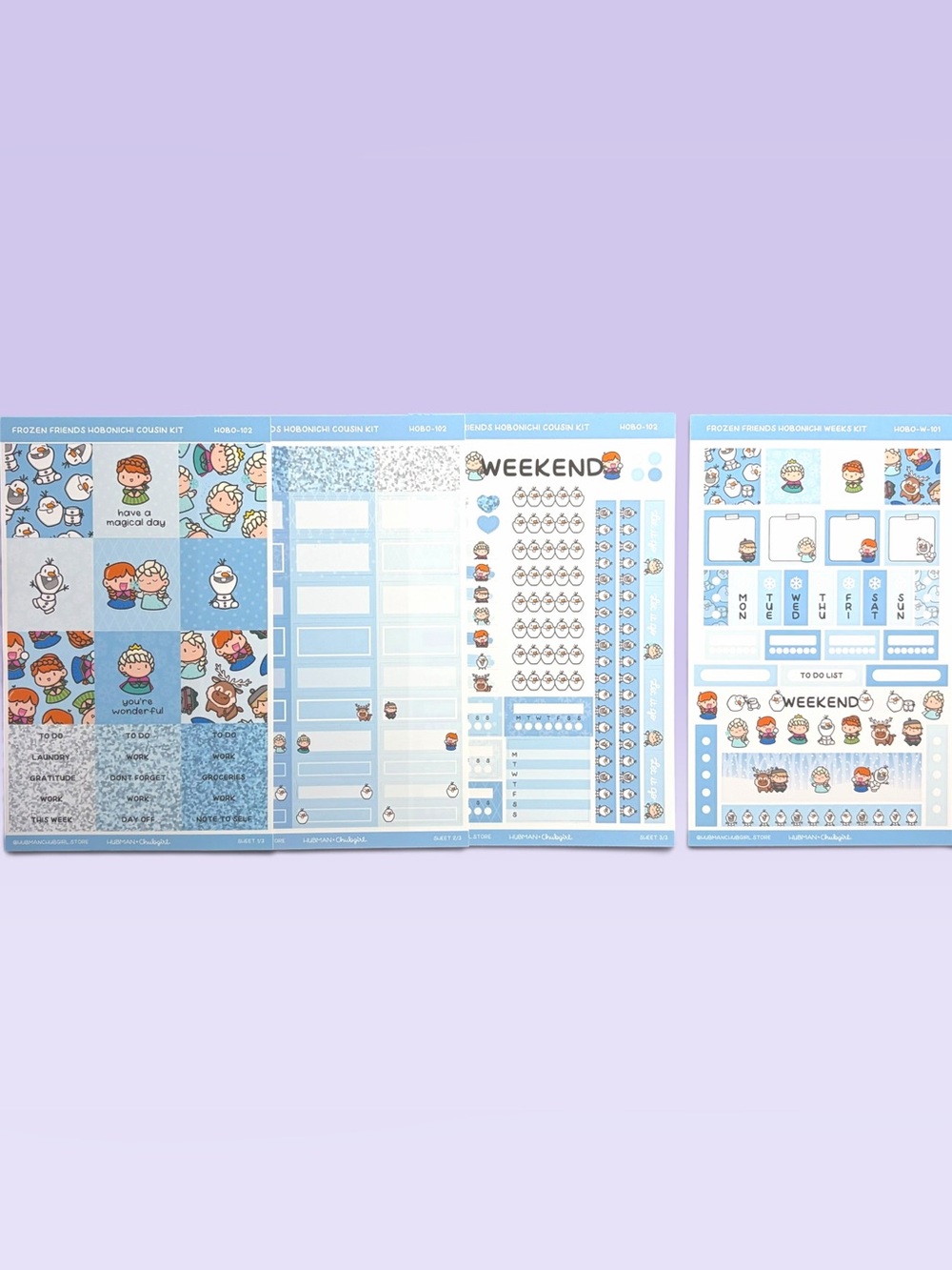 NEW Hubman & Chubgirl Frozen Friends RETIRED Planner Sticker Bundle